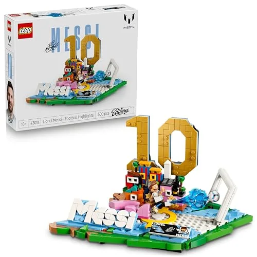 LEGO Editions Lionel Messi – Highlights Calcistici Giocattolo - Modello 3D da Esposizione con Minifigure da Collezione - Decorazione Camera da Letto - Regalo per Bambini e Bambine da 10 Anni - 43011
