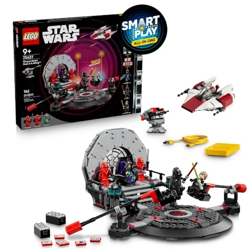 LEGO Star Wars 75427 Smart Play: A-Wing e il duello nella sala del trono – Set da gioco interattivo All-in-1 con 2 Smart Bricks, 5 tag, 3 minifigure e caricabatterie, regalo per ragazzi, ragazze dai 9
