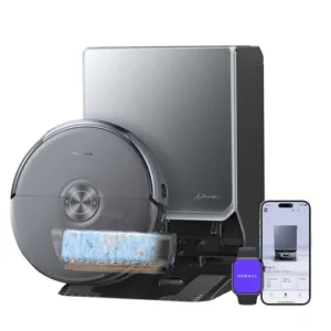 NARWAL Flow 2 Robot Aspirapolvere e Lavapavimenti a Rullo, Lavaggio FlowWash a 60 °C, Potenza di A da 31.000 Pa, Tecnologia CarpetFocus™, Lavaggio del Mocio a 100 °C e Asciugatura a 60 °C