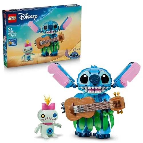LEGO | Disney Stitch e Scrump Giocattolo - 2 Action Figure con Accessori tra cui un Ukulele - Decorazione Cameretta - Regalo di Compleanno per Bambine e Bambini da 9 Anni in su Fan del Film - 43296