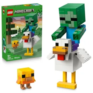 LEGO Minecraft Fantino di Polli Giocattolo - Kit di Modellismo 3D con 3 Personaggi tra cui uno Zombie - Decorazione da Cameretta - Regalo per Gamer, Bambini, Bambine e Fan da 9 anni in su - 21582