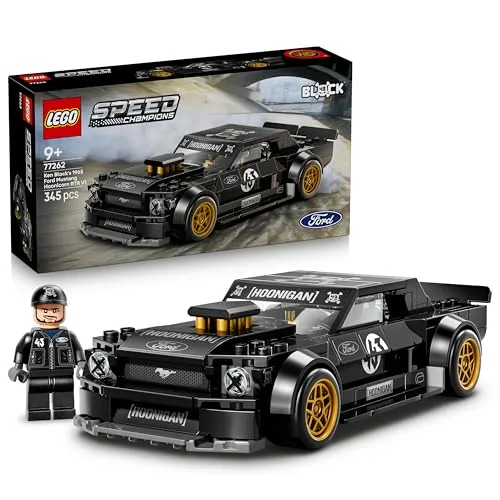 LEGO Speed Champions Ford Mustang ‘65 Hoonicorn V1 di Ken Block Macchina Giocattolo - Kit Modellismo con Minifigure da Collezione - Decorazione Cameretta - Regalo STEM per Bambini da 9 Anni - 77262