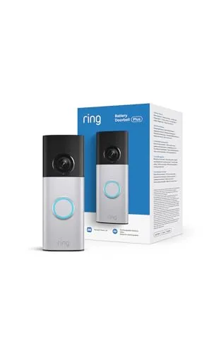 Ring Videocitofono Plus a batteria (Battery Video Doorbell Plus) (ultimo modello) | Retinal 2K | Zoom 6x | Batteria a sgancio rapido | Prova gratuita di 30 giorni del piano di abbonamento Ring