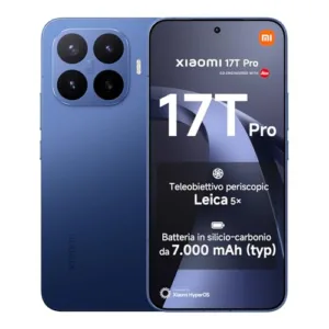 XIAOMI 17T Pro, Smartphone 12+512GB, Display Eye-Care 6,83" 144Hz, Batteria Silicio-carbonio da 7000mAh (typ), Teleobiettivo Leica 5x, 100W HyperCharge, Deep Blue, Garanzia 2 anni+1 anno extra