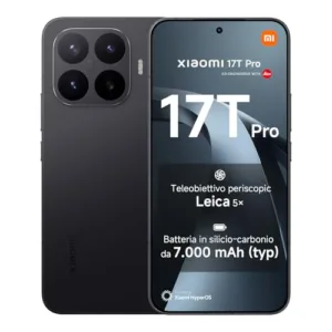 XIAOMI 17T Pro, Smartphone 12+512GB, Display Eye-Care 6,83" 144Hz, Batteria Silicio-carbonio da 7000mAh (typ), Teleobiettivo Leica 5x, 100W HyperCharge, Black, Garanzia 2 anni+1 anno extra