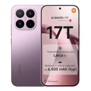 XIAOMI 17T, Smartphone 12+512GB, Display Eye-Care da 6,59" 120Hz, Batteria da 6500mAh (typ), Teleobiettivo Leica 5x, 67W HyperCharge, MediaTek Dimensity 9500, Violet, Garanzia 2 anni+1 anno extra