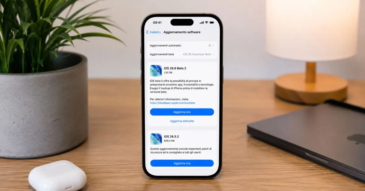 Apple rilascia la beta 2 di iOS 26.6 e aggiorna iPhone con iOS 26.5.2