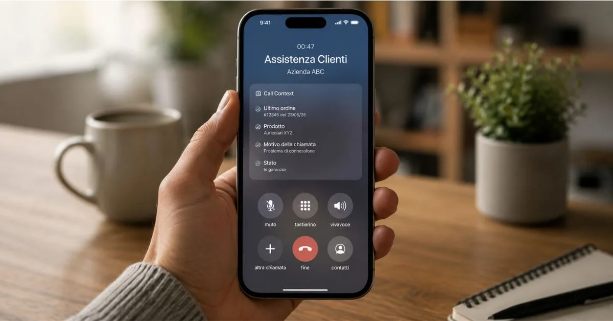 iOS 27 semplifica le chiamate all’assistenza con Call Context