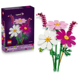 LEGO Botanicals Fiori di Cosmos - Bouquet di Fiori Finti con 3 Cosmos Artificiali e 2 Steli di Penniseto - Decorazione da Camera da Letto - Regalo di Compleanno per Bambine e Bambini da 9 Anni 11514