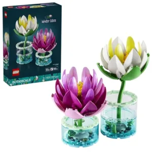LEGO Botanicals Ninfee - Set di Piante Artificiali con Fiori Finti in 2 Vasi Trasparenti - Decorazione per Camera da Letto Fai da Te - Regalo per Bambine e Bambini da 9 Anni in su e per Adulti - 11511