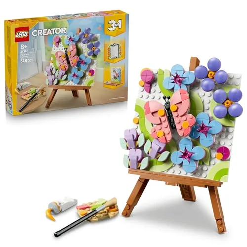 LEGO Creator 3 in 1 Dipinto Floreale Decorativo Giocattolo - Kit Modellismo 3D Trasformabile in Cornice o in Disegno di Fenicottero - Decorazione per Cameretta - Regalo per Bambini da 8 Anni - 31390