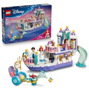 LEGO | Disney Princess La Barca Nuziale di Ariel Giocattolo - Set da La Sirenetta con 7 Minifigure tra cui Ariel e Ursula - Decorazione Cameretta - Regalo per Bambine e Fan da 6 Anni in su - 43299
