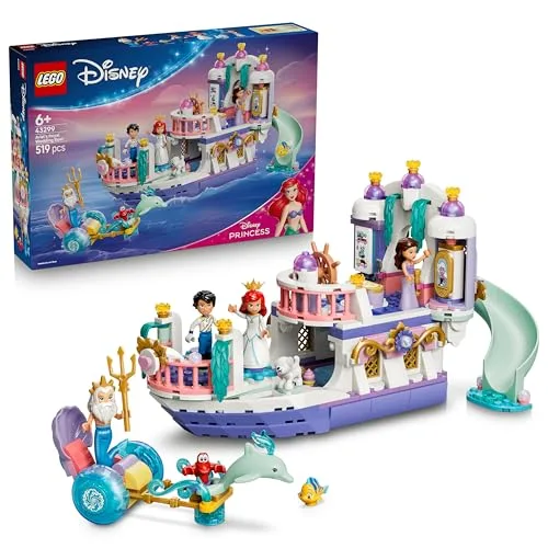 LEGO | Disney Princess La Barca Nuziale di Ariel Giocattolo - Set da La Sirenetta con 7 Minifigure tra cui Ariel e Ursula - Decorazione Cameretta - Regalo per Bambine e Fan da 6 Anni in su - 43299