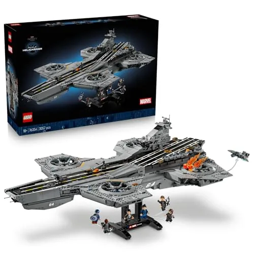 LEGO ǀ Marvel Elivelivolo S.H.I.E.L.D. - Kit di Modellismo per Adulti - 6 Minifigure, tra cui Captain America e Nick Fury - Decorazione per Mensola Fai da Te - Regalo per i Fan degli Avengers - 76354