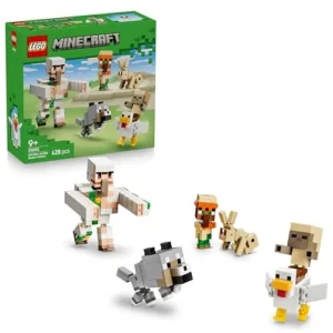 LEGO Minecraft Attacco nel Deserto del Fantino di Polli - Giocattolo con 6 Personaggi tra cui Golem di Ferro - Decorazione Stanza da Gaming - Regalo per Gamer, Bambini e Bambine da 9 Anni in su 21592