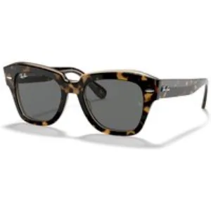 Ray - Ban Donna Ray - Ban RB2186 STATE STREET 1292B1 Occhiali da sole Acetato Oro Grigio Squadrata Normale