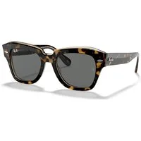Ray - Ban Donna Ray - Ban RB2186 STATE STREET 1292B1 Occhiali da sole Acetato Oro Grigio Squadrata Normale
