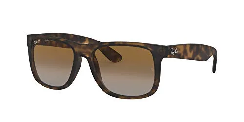 Ray-Ban Justin RB4165 Non-Polarized- Occhiali da Sole Unisex, Marrone (Avana Scuro), 54 mm