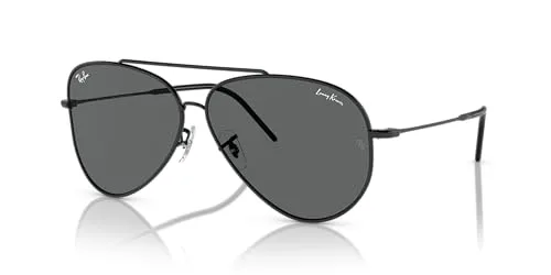 Ray-Ban Occhiali da sole unisex Aviator Reverse (confezione da 1), Nero, 59 mm