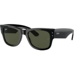 Ray - Ban Unisex Ray - Ban RB0840S MEGA WAYFARER 901/31 Occhiali da sole Acetato Nero Verde Squadrata Normale