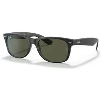 Ray - Ban Unisex Ray - Ban RB2132 NEW WAYFARER 622 Occhiali da sole Iniettato Nero Verde G15 Squadrata Normale