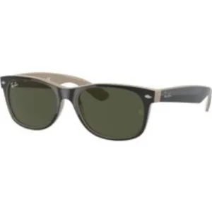 Ray - Ban Unisex Ray - Ban RB2132 NEW WAYFARER 875 Occhiali da sole Iniettato Nero Verde G15 Squadrata Normale