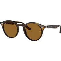 Ray - Ban Unisex Ray - Ban RB2180 710/83 Occhiali da sole Iniettato Tartaruga Rotonda Polarizzata