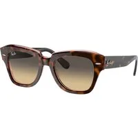 Ray - Ban Unisex Ray - Ban RB2186 STATE STREET 1324BG Occhiali da sole Acetato Marrone Marrone Squadrata Normale Sfumato