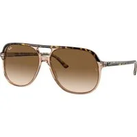 Ray - Ban Unisex Ray - Ban RB2198 BILL 129251 Occhiali da sole Acetato Oro Marrone Squadrata Normale Sfumato