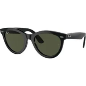 Ray - Ban Unisex Ray - Ban RB2241 WAYFARER WAY 901/31 Occhiali da sole Acetato Nero Verde Rotonda Normale