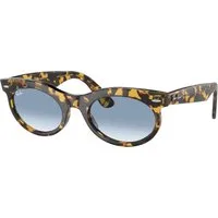 Ray - Ban Unisex Ray - Ban RB2242 WAYFARER OVAL 13323F Occhiali da sole Acetato Tartaruga Blu Rotonda Normale Sfumato