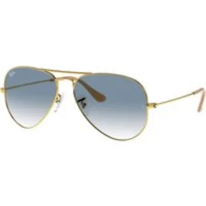 Ray - Ban Unisex Ray - Ban RB3025 AVIATOR 001/3F Occhiali da sole Metallo Oro Blu Pilot Normale