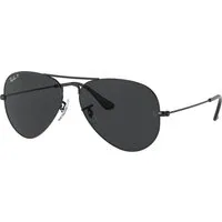 Ray - Ban Unisex Ray - Ban RB3025 AVIATOR 002/48 Occhiali da sole Metallo Nero Nero Pilot Polarizzata