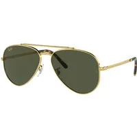 Ray - Ban Unisex Ray - Ban RB3625 NEW AVIATOR 919631 Occhiali da sole Metallo Oro Verde Pilot Normale