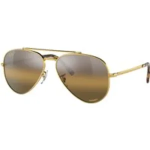 Ray - Ban Unisex Ray - Ban RB3625 NEW AVIATOR 9196G5 Occhiali da sole Metallo Oro Marrone Pilot Polarizzata Sfumato