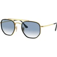Ray – Ban Unisex Ray – Ban RB3648M THE MARSHAL II 91673F Occhiali da sole Metallo Oro Blu Geometrica Normale Sfumato