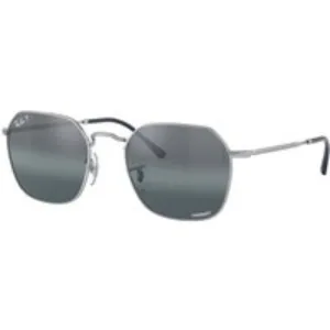 Ray - Ban Unisex Ray - Ban RB3694 JIM 9242G6 Occhiali da sole Metallo Argento Argento Geometrica Polarizzata Specchiato