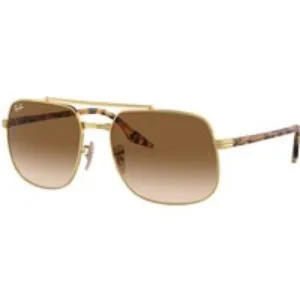 Ray - Ban Unisex Ray - Ban RB3699 001/51 Occhiali da sole Metallo Oro Marrone Squadrata Normale Sfumato