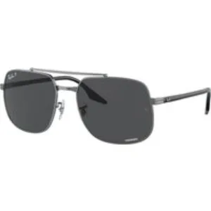 Ray - Ban Unisex Ray - Ban RB3699 004/K8 Occhiali da sole Metallo Grigio Grigio Squadrata Polarizzata