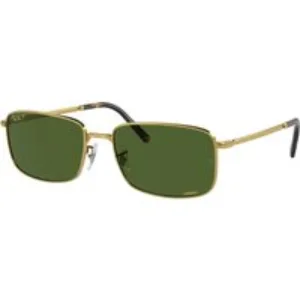 Ray - Ban Unisex Ray - Ban RB3717 9196P1 Occhiali da sole Metallo Oro Verde Squadrata Polarizzata