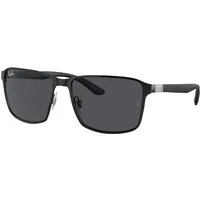Ray - Ban Unisex Ray - Ban RB3721 186/87 Occhiali da sole Metallo Nero Grigio Squadrata Normale