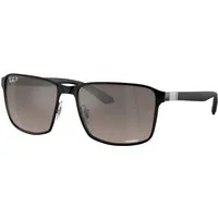 Ray - Ban Unisex Ray - Ban RB3721CH 186/5J Occhiali da sole Metallo Nero Grigio Squadrata Polarizzata Specchiato