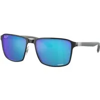 Ray - Ban Unisex Ray - Ban RB3721CH 9144A1 Occhiali da sole Metallo Nero Blu Squadrata Polarizzata Specchiato