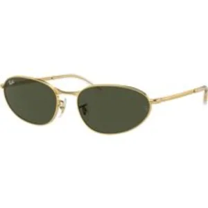 Ray - Ban Unisex Ray - Ban RB3734 001/31 Occhiali da sole Metallo Oro Verde Geometrica Normale