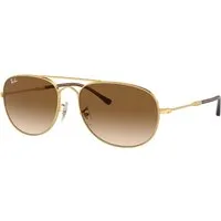 Ray – Ban Unisex Ray – Ban RB3735 BAIN BRIDGE 001/51 Occhiali da sole Metallo Oro Marrone Pilot Normale Sfumato