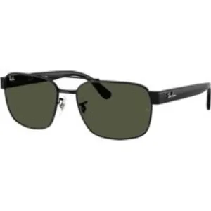 Ray - Ban Unisex Ray - Ban RB3751 002/31 Occhiali da sole Metallo Nero Verde G15 Squadrata Normale