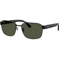Ray – Ban Unisex Ray – Ban RB3751 002/31 Occhiali da sole Metallo Nero Verde G15 Squadrata Normale