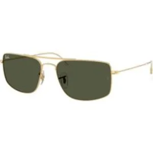Ray - Ban Unisex Ray - Ban RB3779 EXPLORER 3 001/31 Occhiali da sole Metallo Oro Verde Squadrata Normale