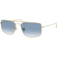 Ray – Ban Unisex Ray – Ban RB3779 EXPLORER 3 001/3F Occhiali da sole Metallo Oro Blu Squadrata Normale Sfumato