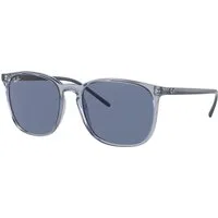 Ray - Ban Unisex Ray - Ban RB4387 639980 Occhiali da sole Iniettato Blu Blu Squadrata Normale